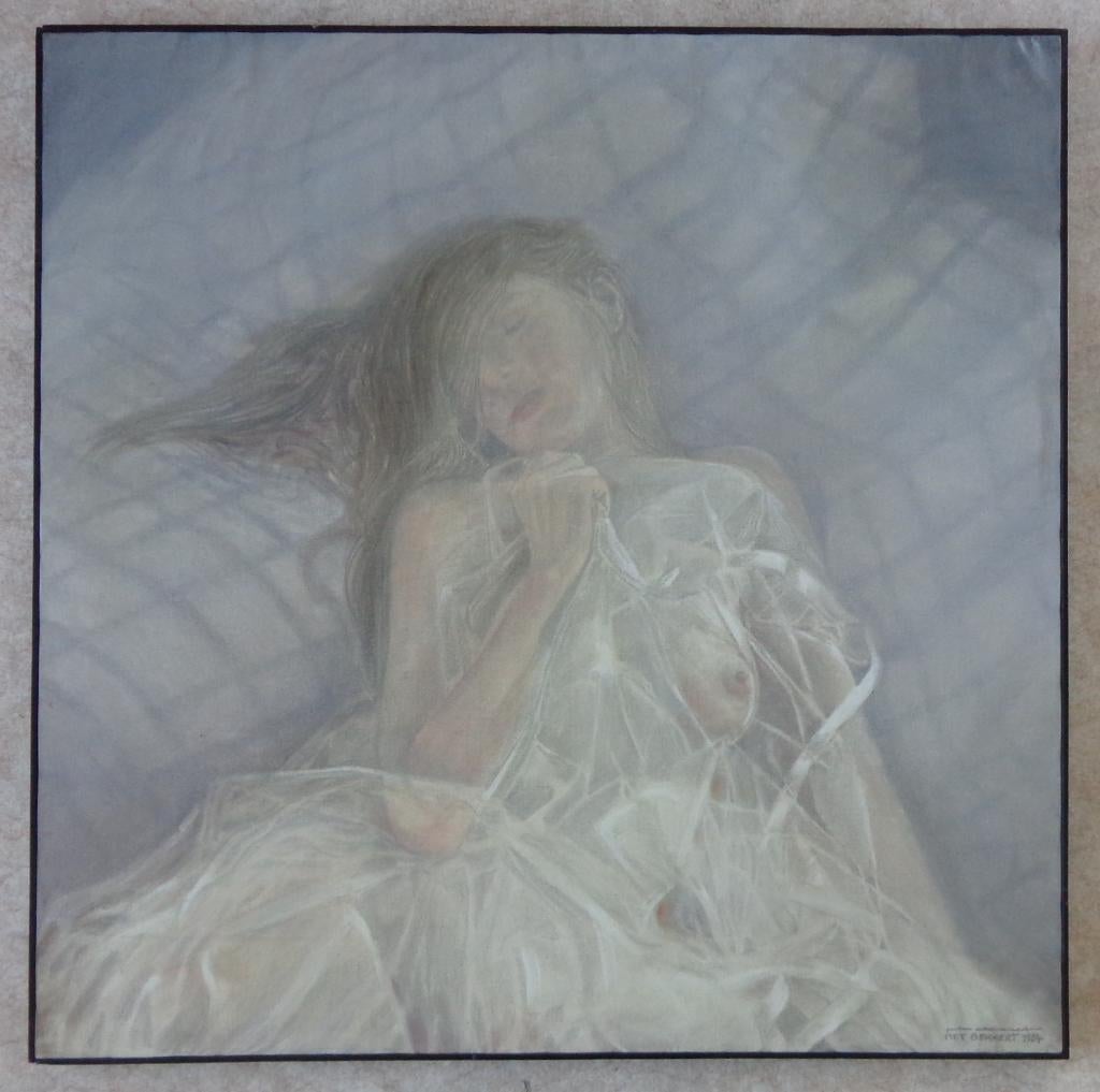 PIET BEKAERT / DROOMWERELD / OLIEVERF / 101x101cm / KADER, Antiquités & Art, Art | Peinture | Moderne, Enlèvement