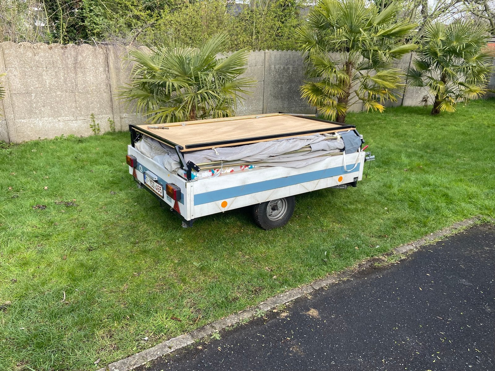 Vouwwagen Trigano, Caravans en Kamperen, Ophalen, Blauw, Tot en met 4, Trigano