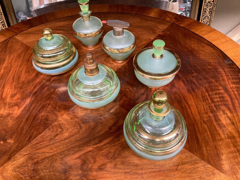 Art deco set glas, Ophalen
