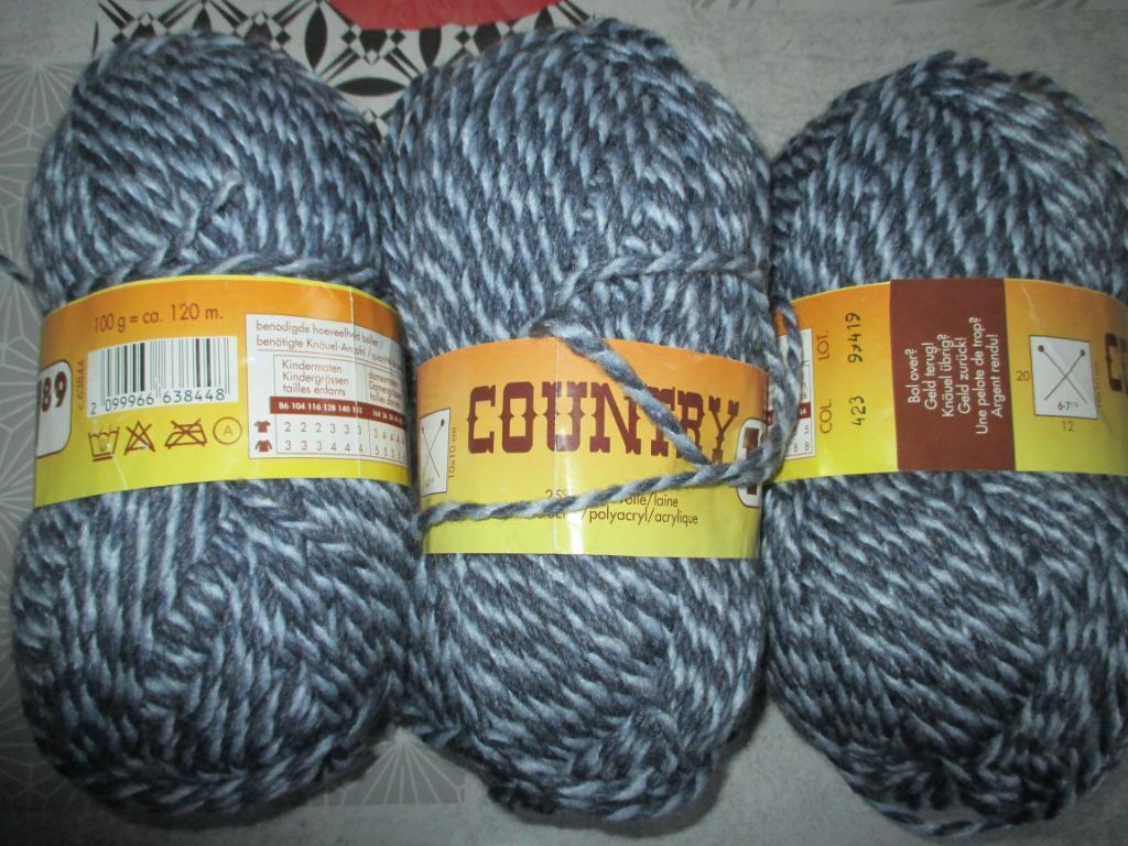 wol country wit/grijs 100 gram, Enlèvement ou Envoi, Neuf, Tricot ou Crochet, Laine ou Fils