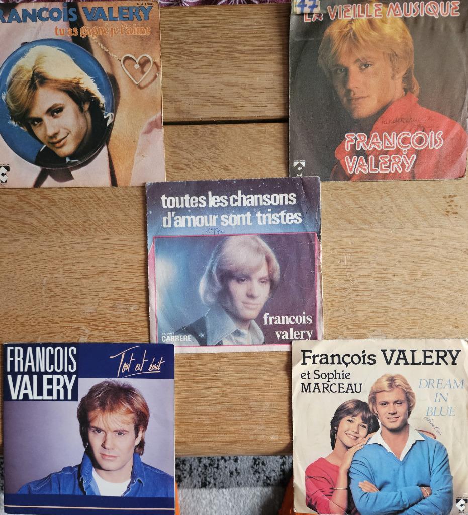 À VENDRE : LOT DE 45 TOURS VINYLES DE « FRANÇOIS VALÉRY », CD & DVD, Enlèvement, Utilisé, Single