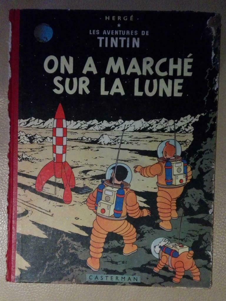 Tintin: On a marché sur la lune édition B11-1954, Eén stripboek, Ophalen of Verzenden, Gelezen