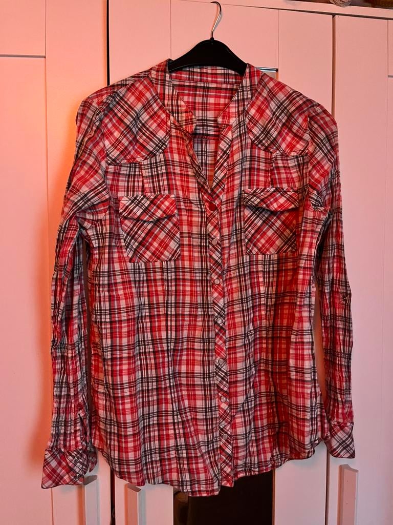 Chemise à carreaux rouge et rose M, Enlèvement, Comme neuf, Rouge