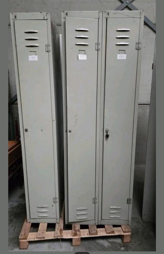 Locker lockerkast industrieel metaal halkast kleerkast 1/2d, Ophalen, Gebruikt, Metaal