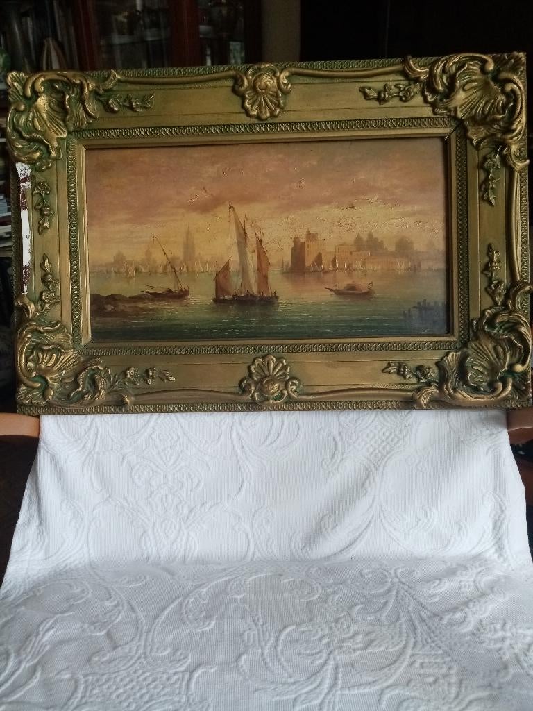 Schilderij op paneel Venetië eind 19e eeuw 22/41cm, Ophalen
