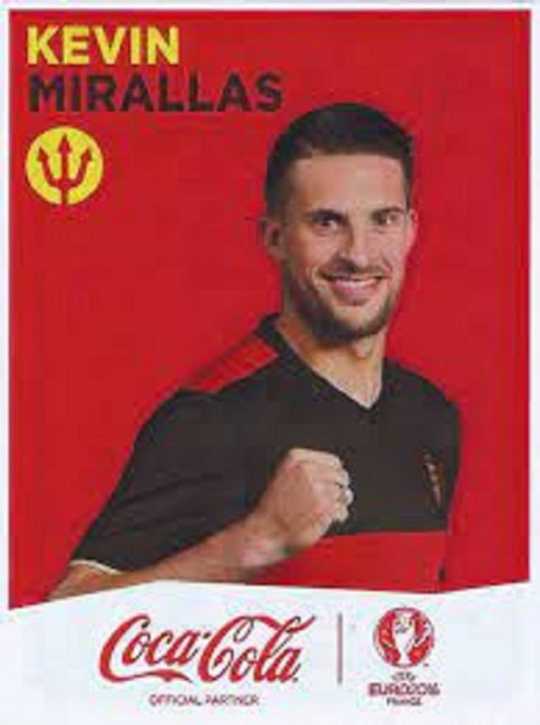 Autocollant Coca-Cola UEFA Euro 2016 Belgique Kevin Mirallas, Verzamelen, Ophalen of Verzenden, Nieuw, Sport