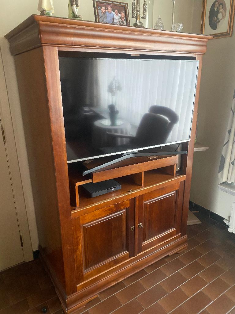 Tv Kast, Ophalen, 100 tot 150 cm, Zo goed als nieuw, Kersenhout