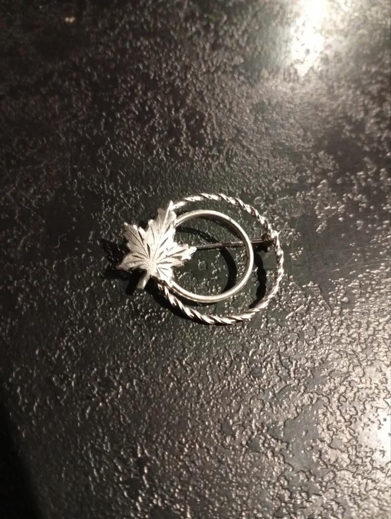 Broche fantaisie feuille d érable, Bijoux, Sacs & Beauté, Broches, Argent, Argent