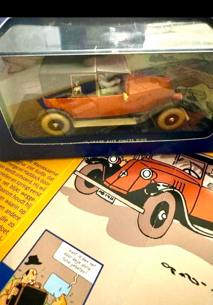 Kuifje auto 1/43 de Renault taxi uit crab gulden scharen, Ophalen of Verzenden, Kuifje, Zo goed als nieuw