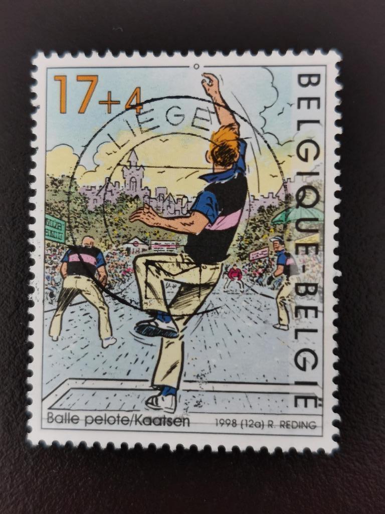Belgique 1998 - sports - Balle pelote, timbre avec surcharge, Enlèvement ou Envoi, Affranchi, Sport
