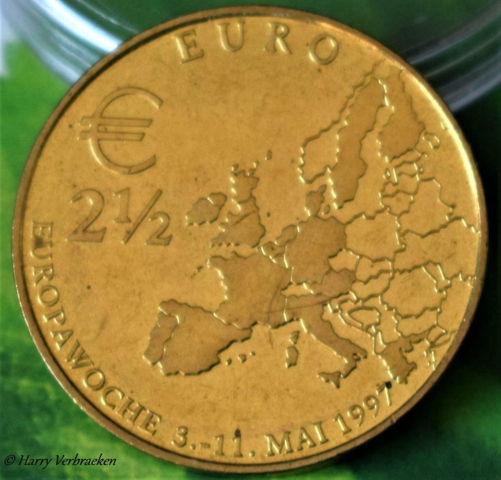 Penning Duitsland Berlin, 2 1/2 euro 1997., Verzenden, Brons