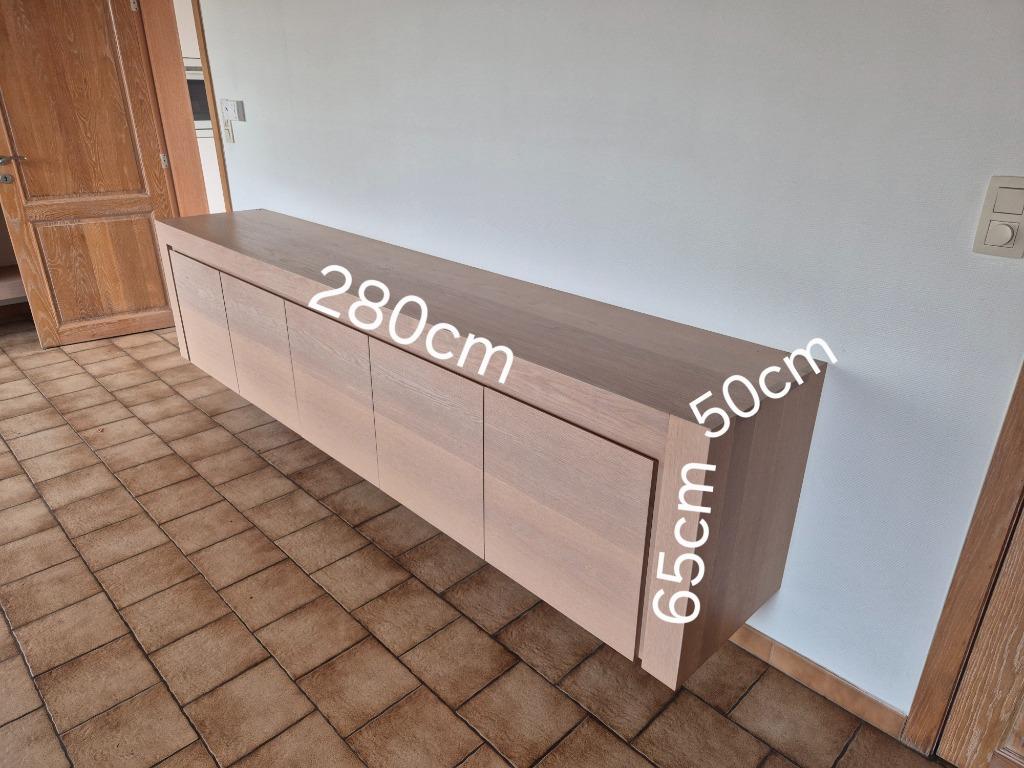 Hangkasten massief eik, Huis en Inrichting, Ophalen, Met deur(en), 150 tot 200 cm, Eikenhout