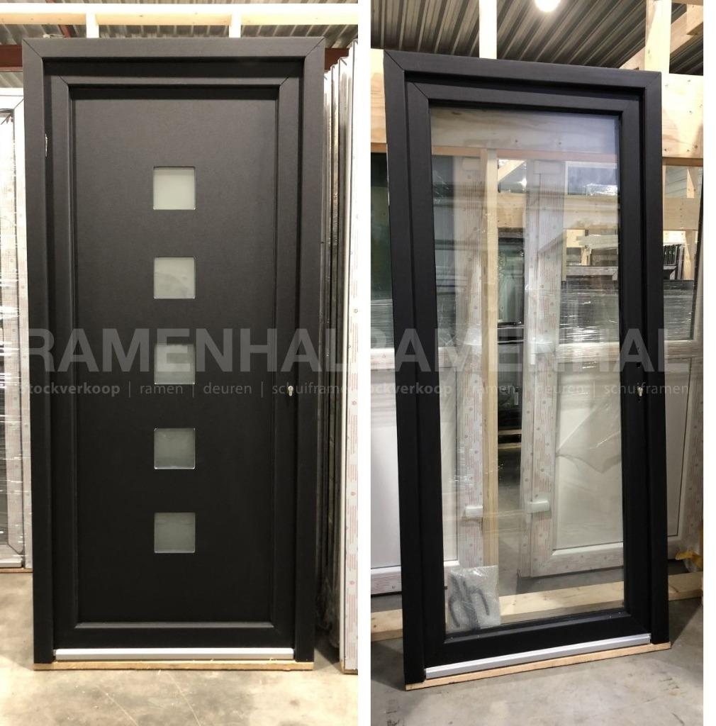 pvc deuren, ramen, schuiframen, stock 9005, 7016, 7039, 9016, Doe-het-zelf en Bouw, Deuren en Vliegenramen, 80 tot 100 cm, Nieuw