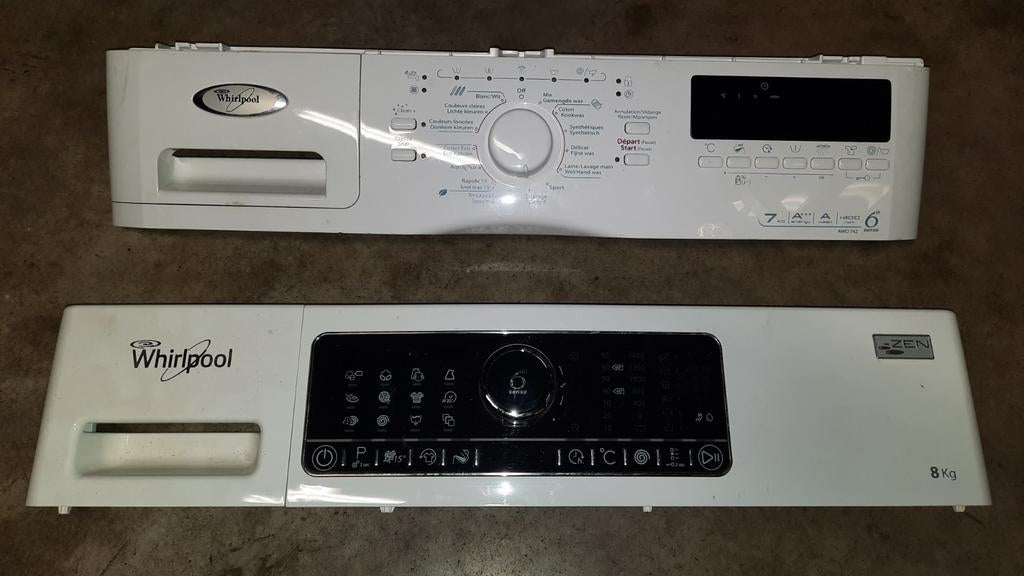 Frontpaneel met printplaat whirlpool, Ophalen, Zo goed als nieuw, 1200 tot 1600 toeren, 6 tot 8 kg