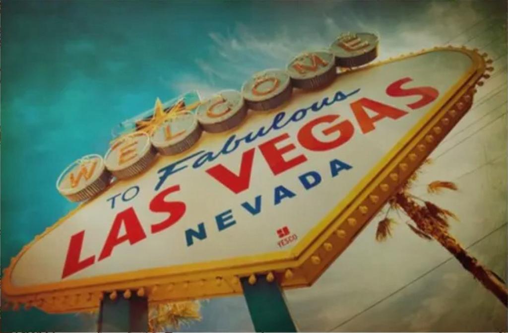 Metalen reclamebord Fabulous Las Vegas Nevada retro vintage, Verzamelen, Ophalen of Verzenden, Zo goed als nieuw, Reclamebord