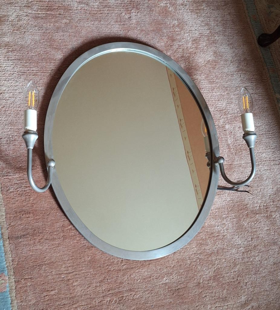 Vintage Wandspiegel Ovaal, Ophalen, Ovaal, 50 tot 100 cm, Minder dan 100 cm