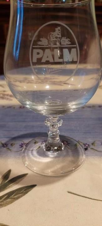 6 bolglazen palm met schaakfiguren in de voet, Verzamelen, Ophalen of Verzenden, Palm