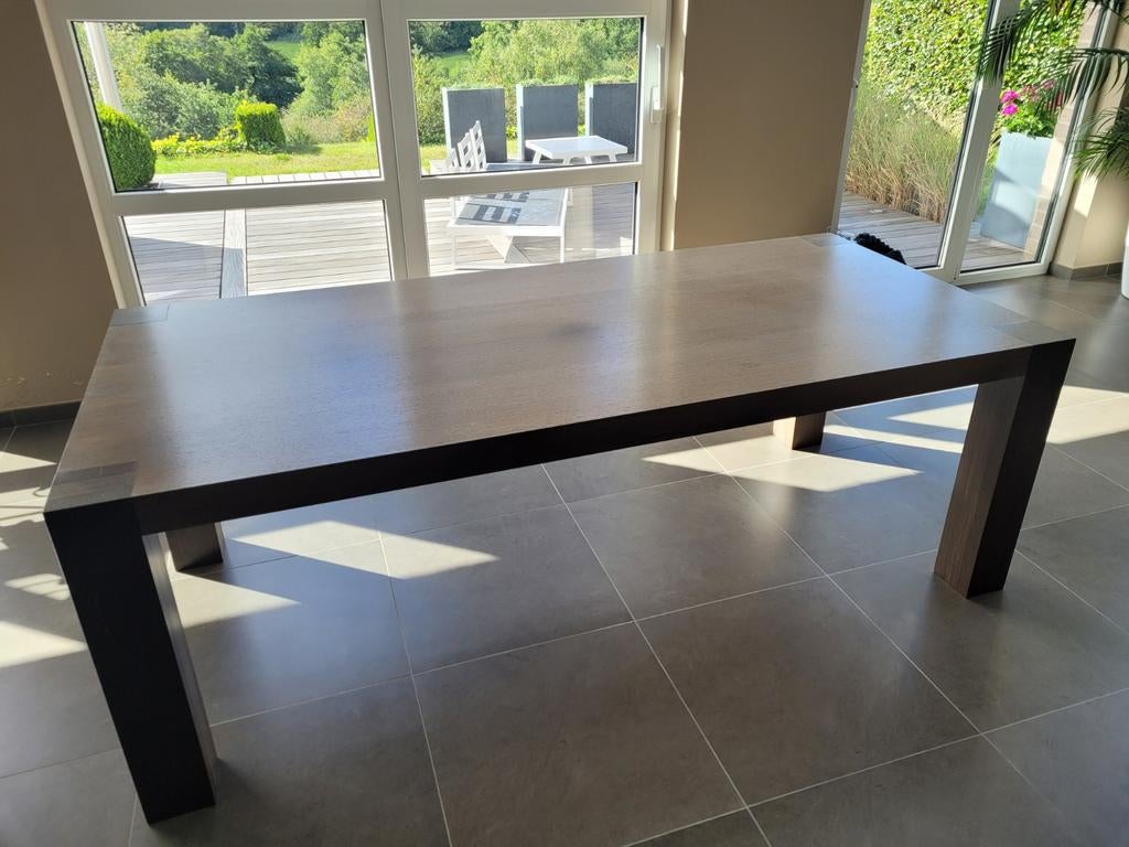 Table de salle à manger wengé 2,20 x 1,00 m, Huis en Inrichting, Tafels | Eettafels