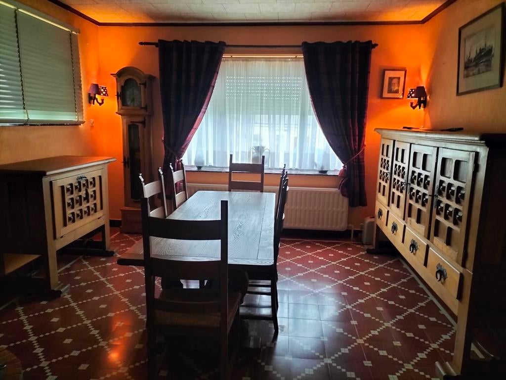 Schitterende eikenhouten eetkamer, twee meubels, tafel, tien, Huis en Inrichting, Kasten | Buffetkasten, Ophalen, Eikenhout