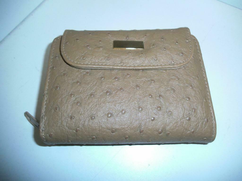 Portemonnaie struisvogelleder (DS203-c), Overige merken, Beige, Nieuw, Ophalen of Verzenden