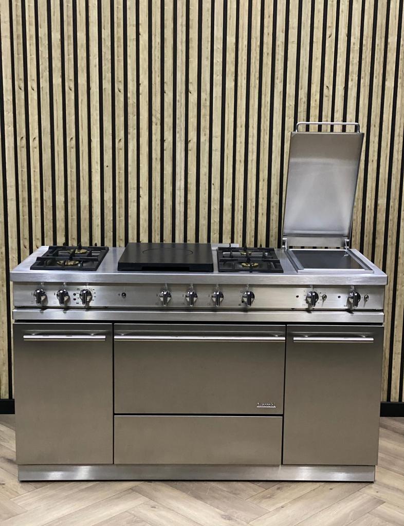 Lacanche Westahl Inox 150cm Full Option + Hete Lucht, Warmhoudplaat, 60 cm of meer, Ophalen of Verzenden, Zo goed als nieuw