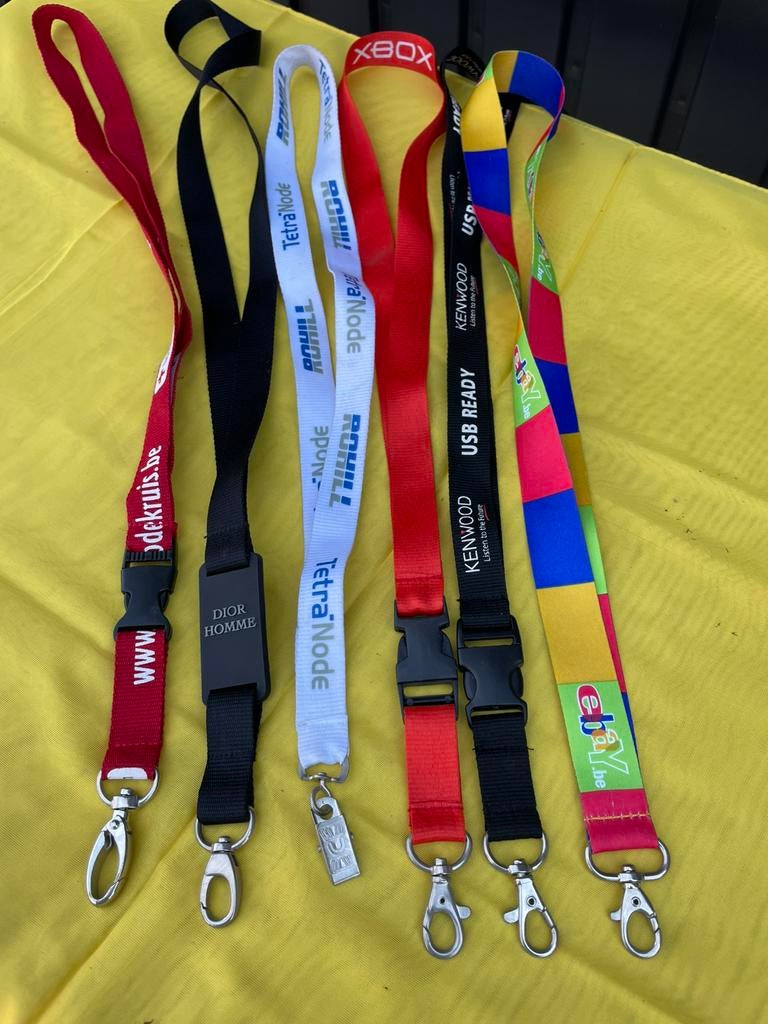 6 st. Keycord met verschillende opdrukken, Ophalen, Zo goed als nieuw