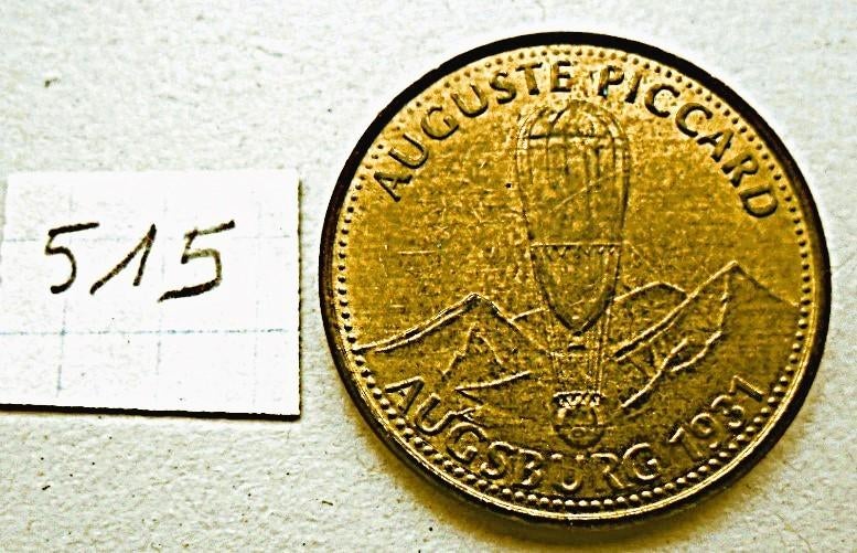 eton Shell 26mm jeton Auguste Piccard laiton, Timbres & Monnaies, Pièces & Médailles, Envoi, Autres matériaux