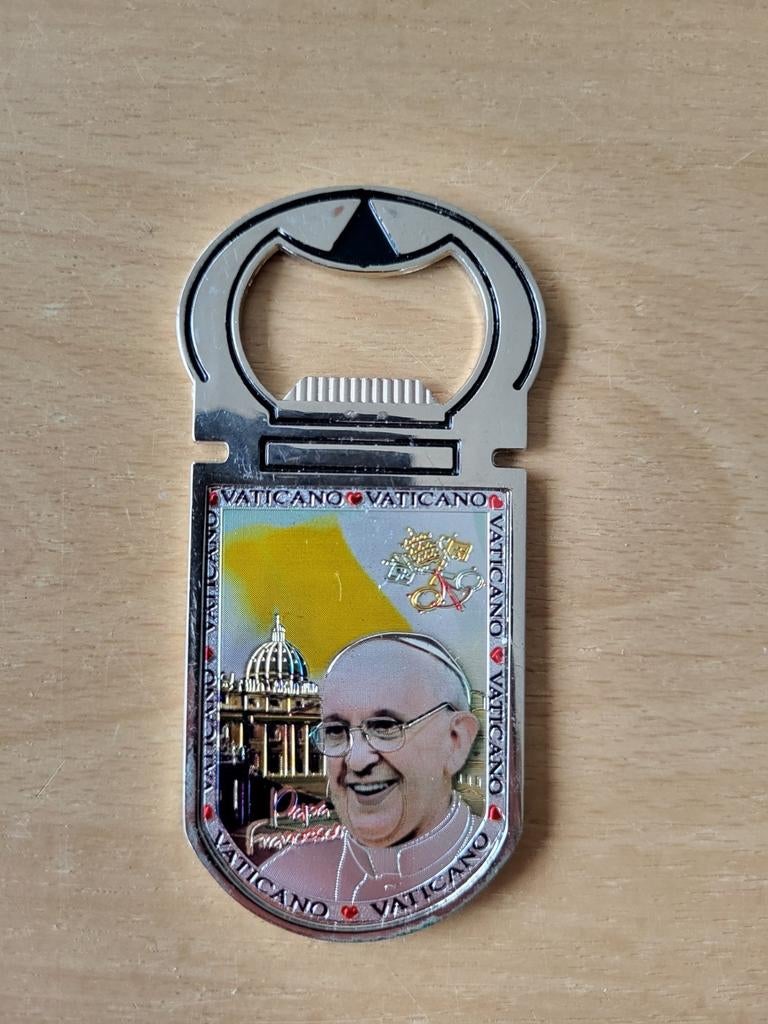Flessenopener Vaticano, paus Franciscus, Ophalen of Verzenden, Gebruikt, Overige typen