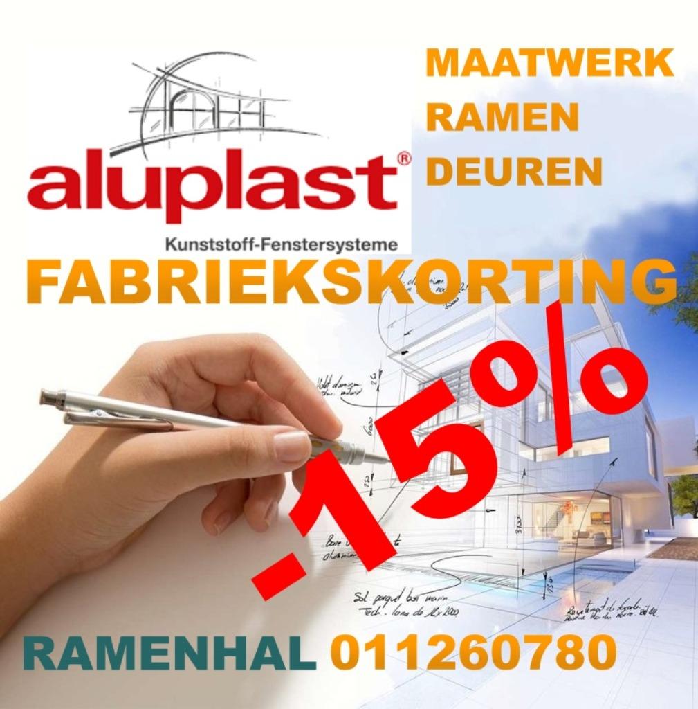 pvc ramen, deuren, schuiframen,Aluplast maatwerk-15% korting, Doe-het-zelf en Bouw, Raamkozijnen en Schuifdeuren, Nieuw, Raamkozijn