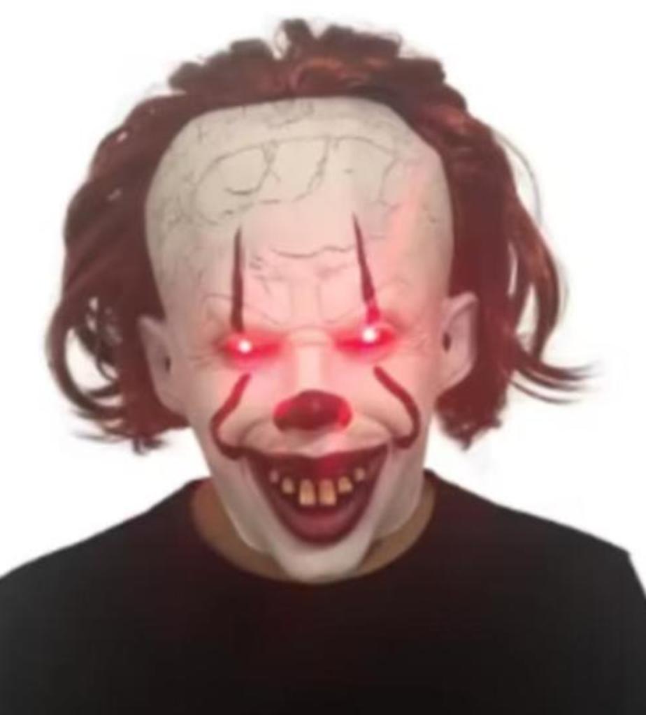 Horror full face latex masker Pennywise met LED, Enlèvement ou Envoi, Neuf