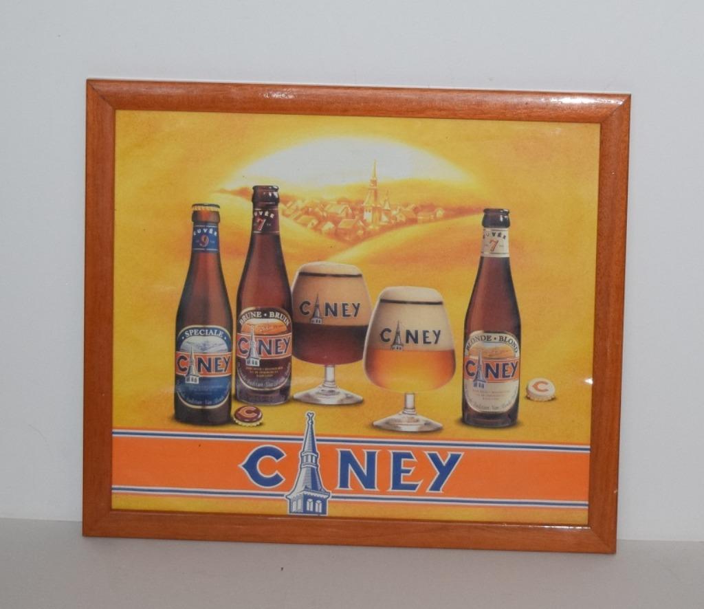 Ciney / Houten kader met glas., Ophalen of Verzenden, Zo goed als nieuw, Reclamebord, Plaat of Schild, Overige merken