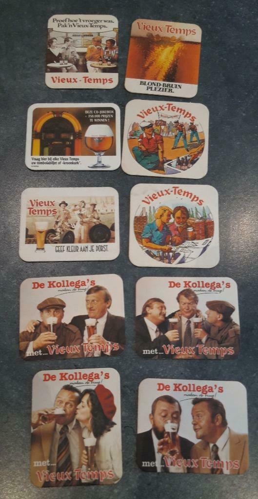 oude viltjes Vieux-Temps, Hoegaarden, Coca-cola, Apollinaris, Enlèvement, Comme neuf, Sous-bock
