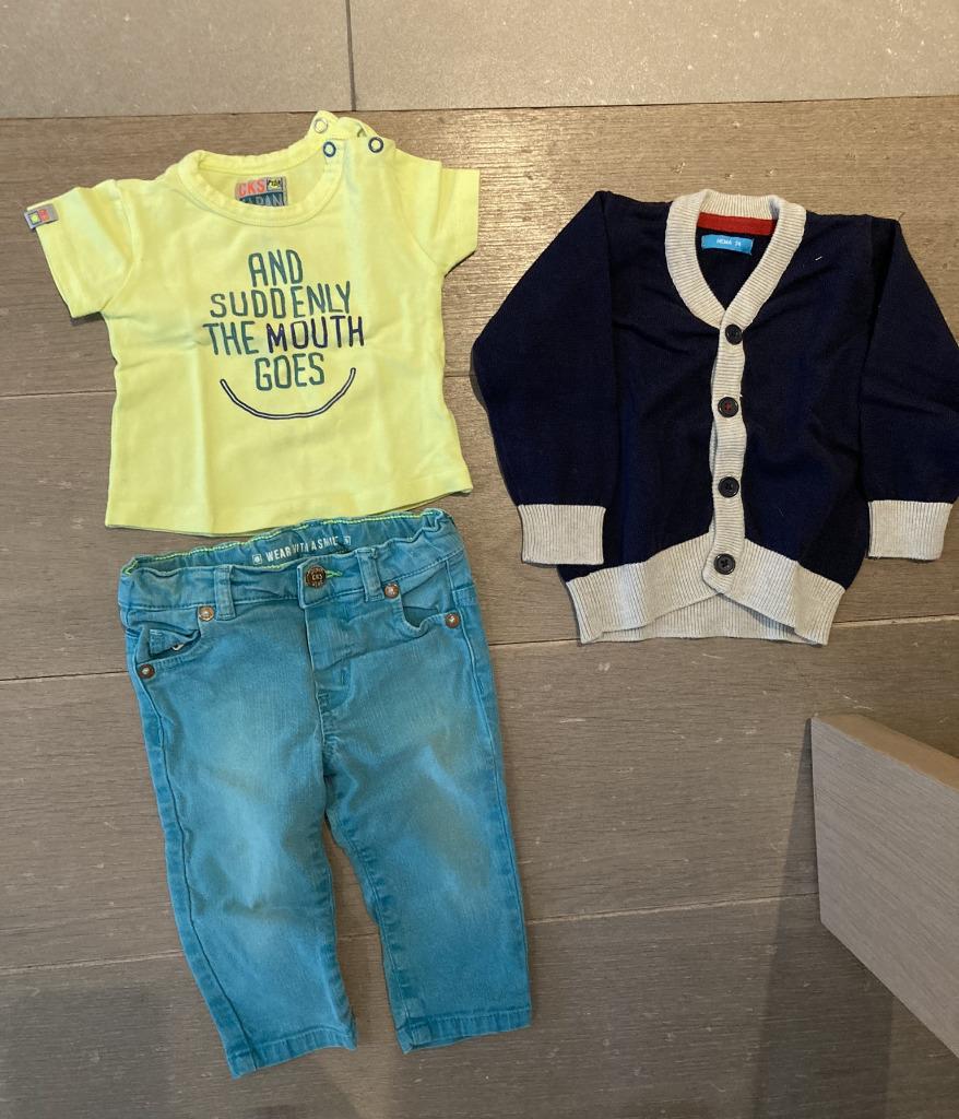 Set Babykleren Broek+T-shirt+Vestje(maat 68 / 6 maand), Kinderen en Baby's, Babykleding | Maat 68, Ophalen of Verzenden, Setje