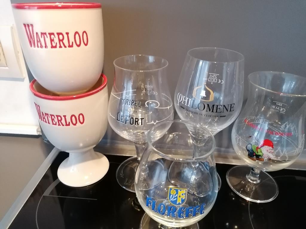 7 verres et chopes à bières belges, Enlèvement, Neuf, Verre à bière