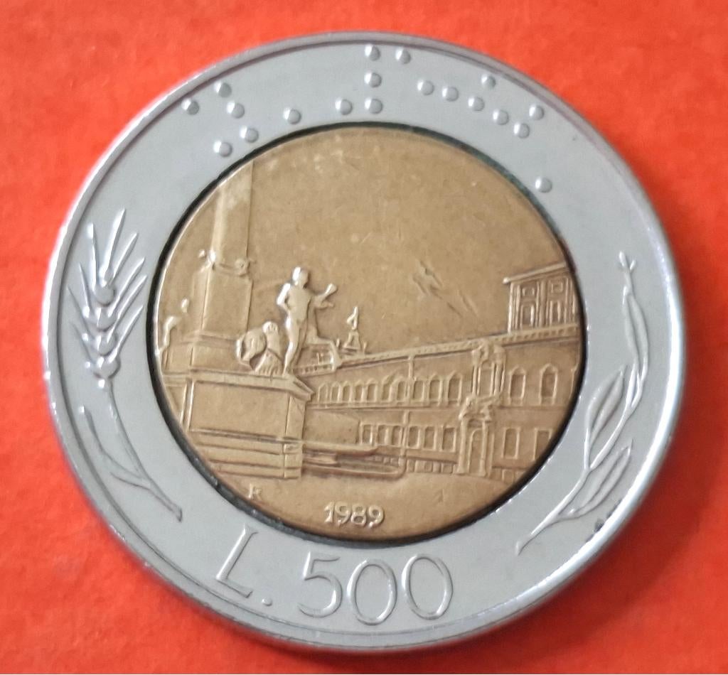 Italiaanse munt - 500 lire - 1989, Verzenden, Italië, Losse munt