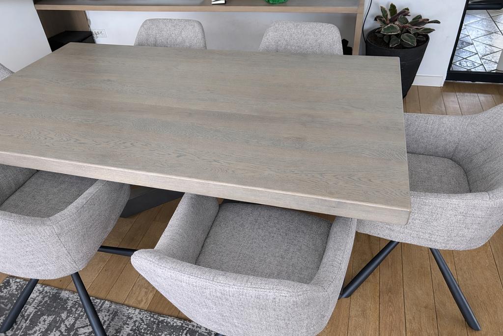 Eikenhouten eettafel 180x100 cm - modern, Ophalen, 100 tot 150 cm, Eikenhout, Zo goed als nieuw