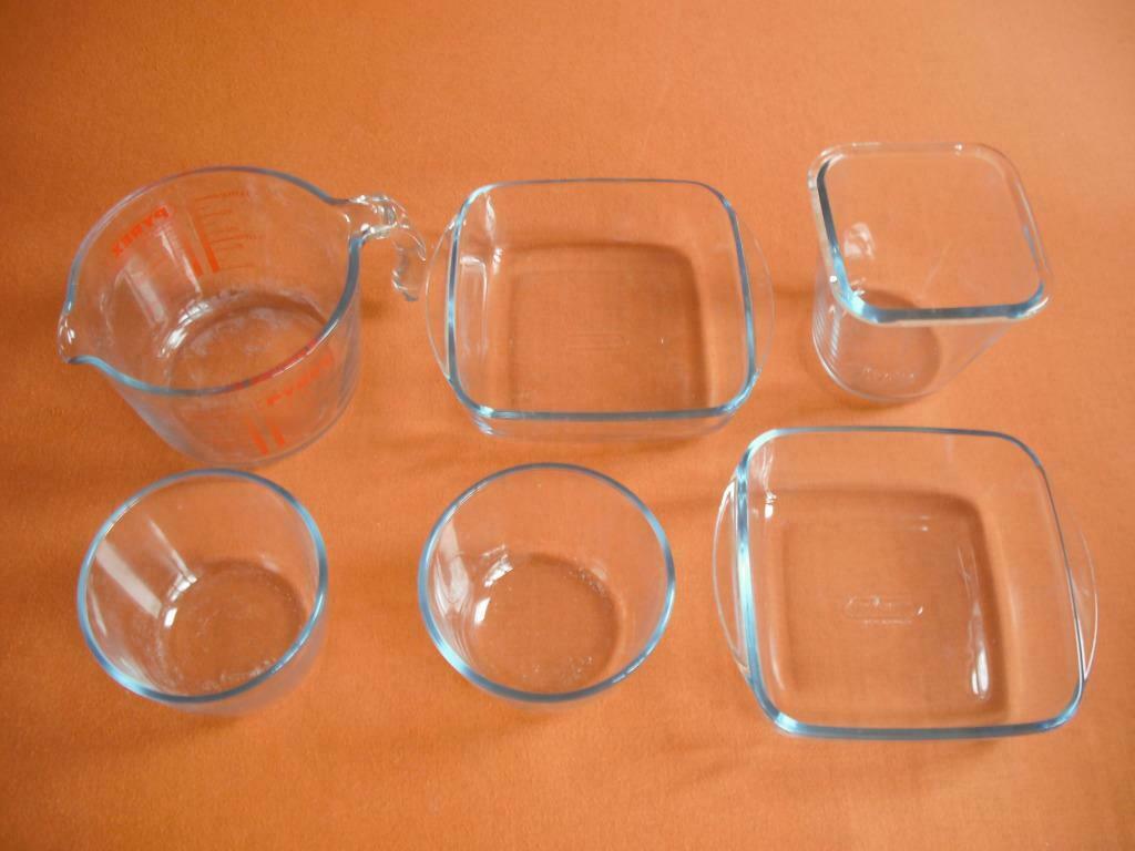 Lot de 6 articles ** PYREX **, Verre, Enlèvement, Utilisé, Autres types