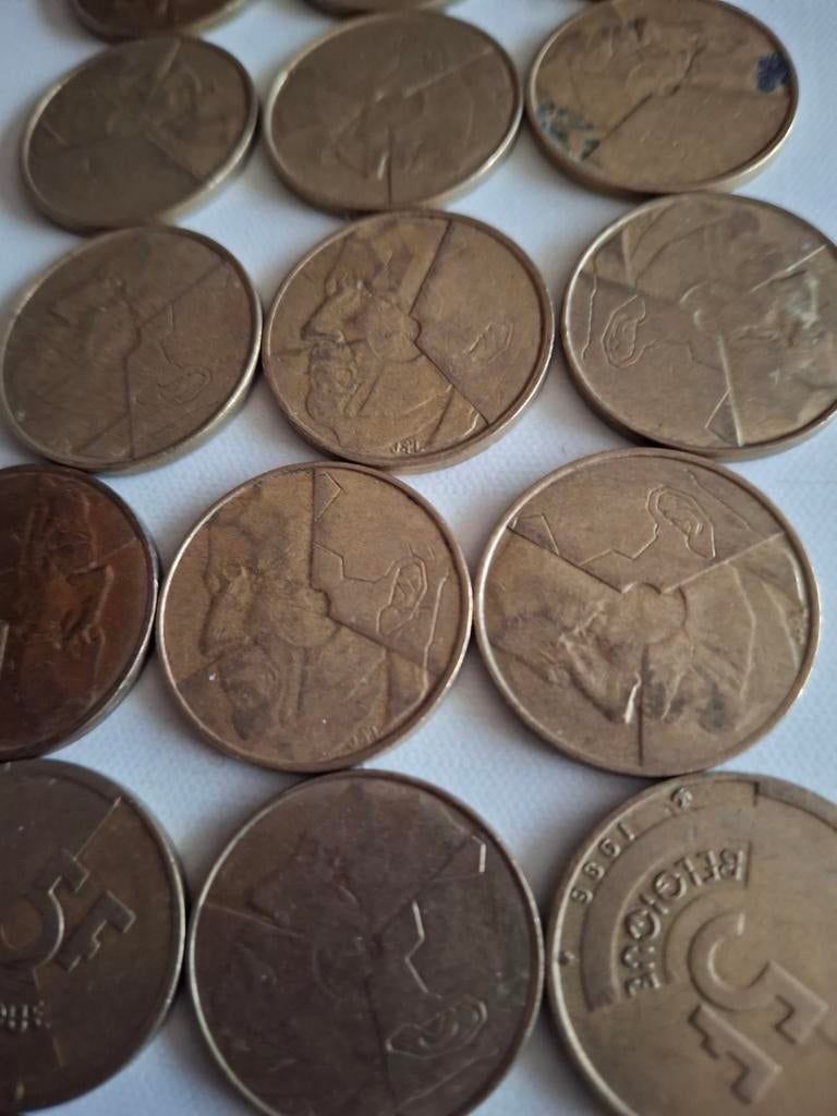 28 munten van 5 frank belgie, Ophalen of Verzenden