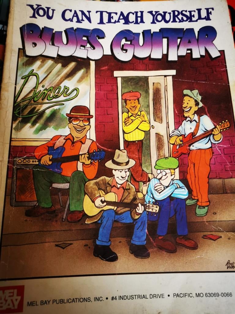 Guitare blues, apprends-le toi-même, livre de 1992 de Mel Ba, Enlèvement ou Envoi, Utilisé, Blues, Guitare