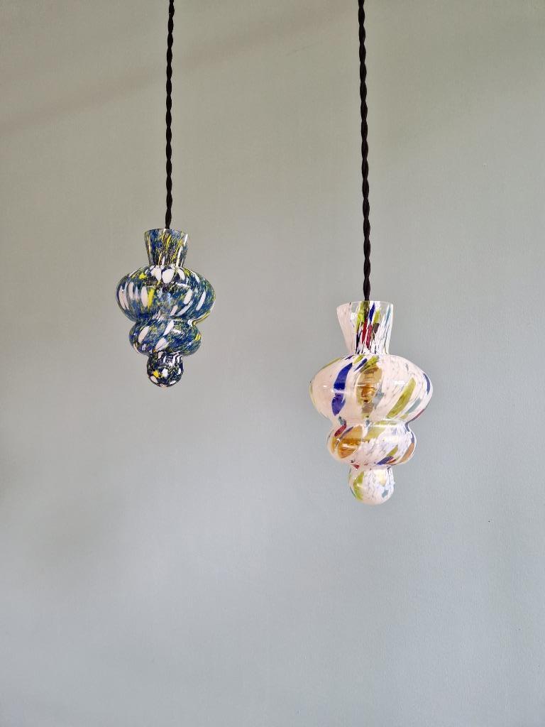 Duo de suspensions en verre soufflé, Murano, 1950-60, Enlèvement ou Envoi