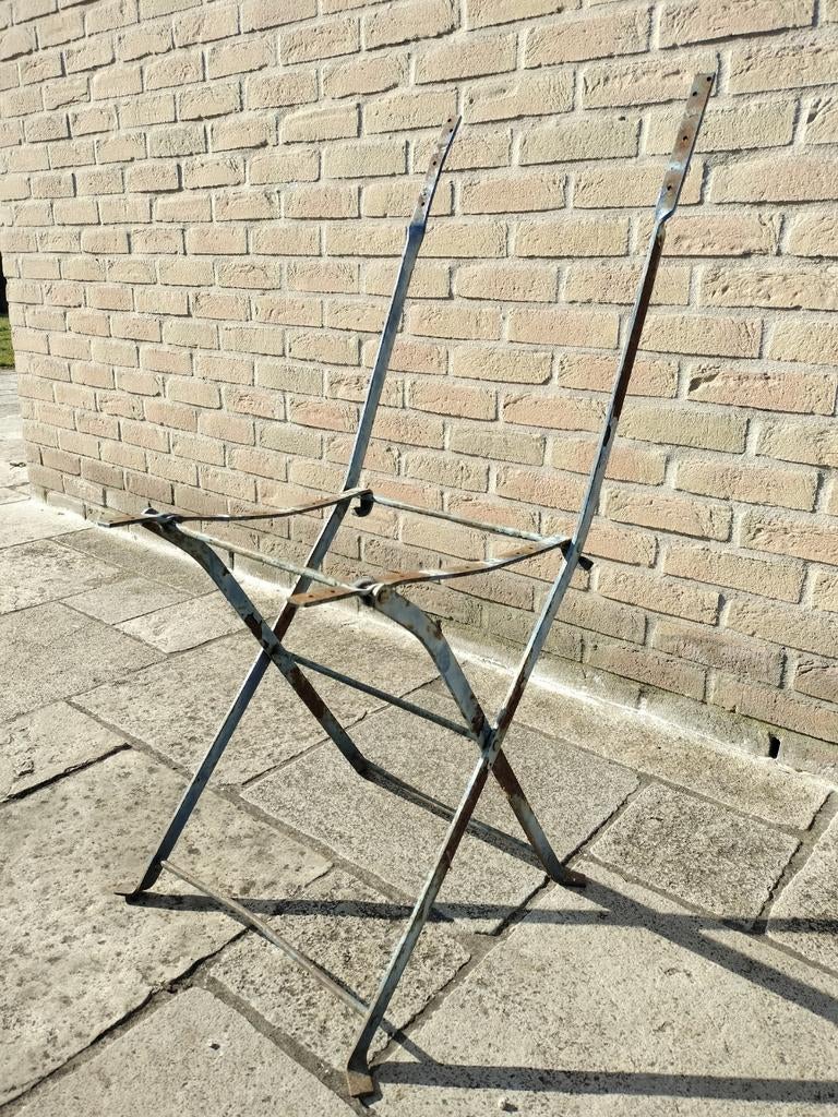 op te knappen metalen tuinstoelen / bistrostoelen 2 stuks, Jardin & Terrasse, Enlèvement, Utilisé, Métal, Pliant