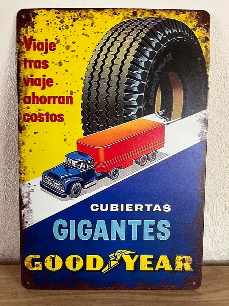 Plaque metallique goodyear camion, Verzamelen, Ophalen of Verzenden, Zo goed als nieuw