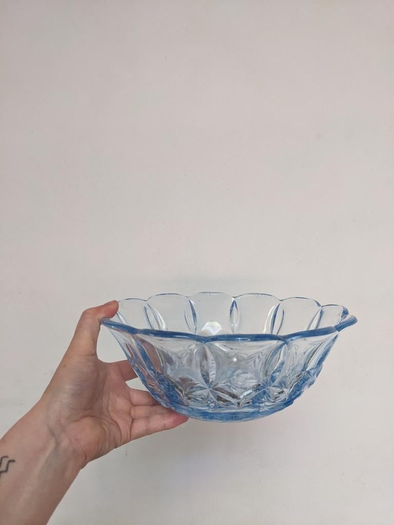 vintage schaal, Maison & Meubles, Enlèvement ou Envoi, Rond, Comme neuf, Verre