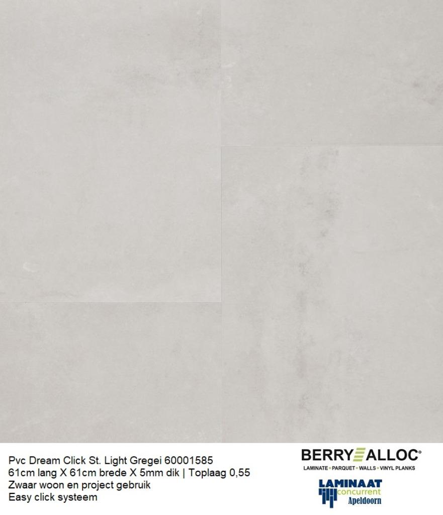 Pvc Dream Click Light Gregei 1585 61cm lang X 61cm brede, Neuf, Aggloméré, Gris, Enlèvement ou Envoi