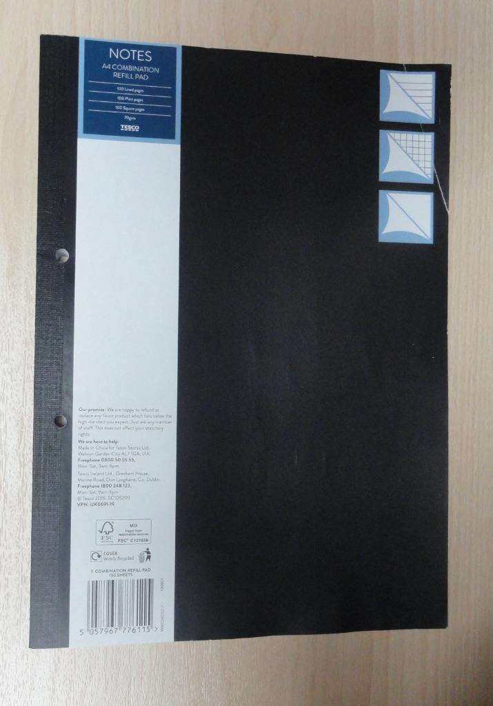 TESCO NOTES A4 combination refill pad (150 sheets), Diversen, Notitieboeken, Ophalen, Zo goed als nieuw, A4