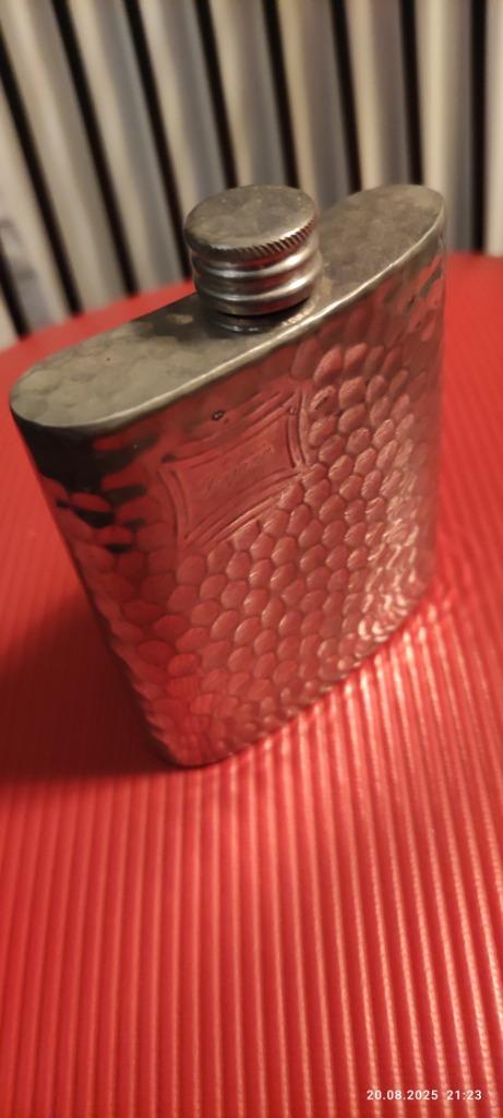 English pewter hip flask vintage, Enlèvement ou Envoi
