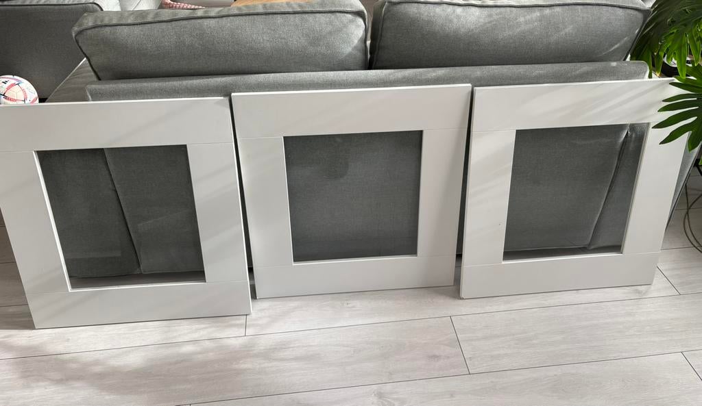Ikea - 3 x front 60x64 BESTA - wit/helder glas, Ophalen, Glas