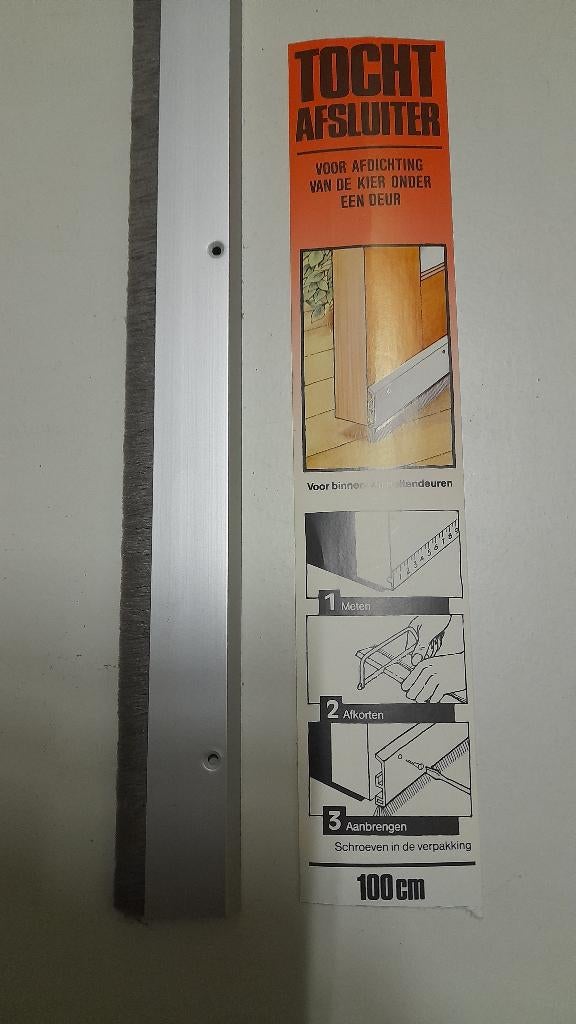 Tochtafsluiter - borstel met aluminium strip, Huis en Inrichting, Ophalen, Nieuw