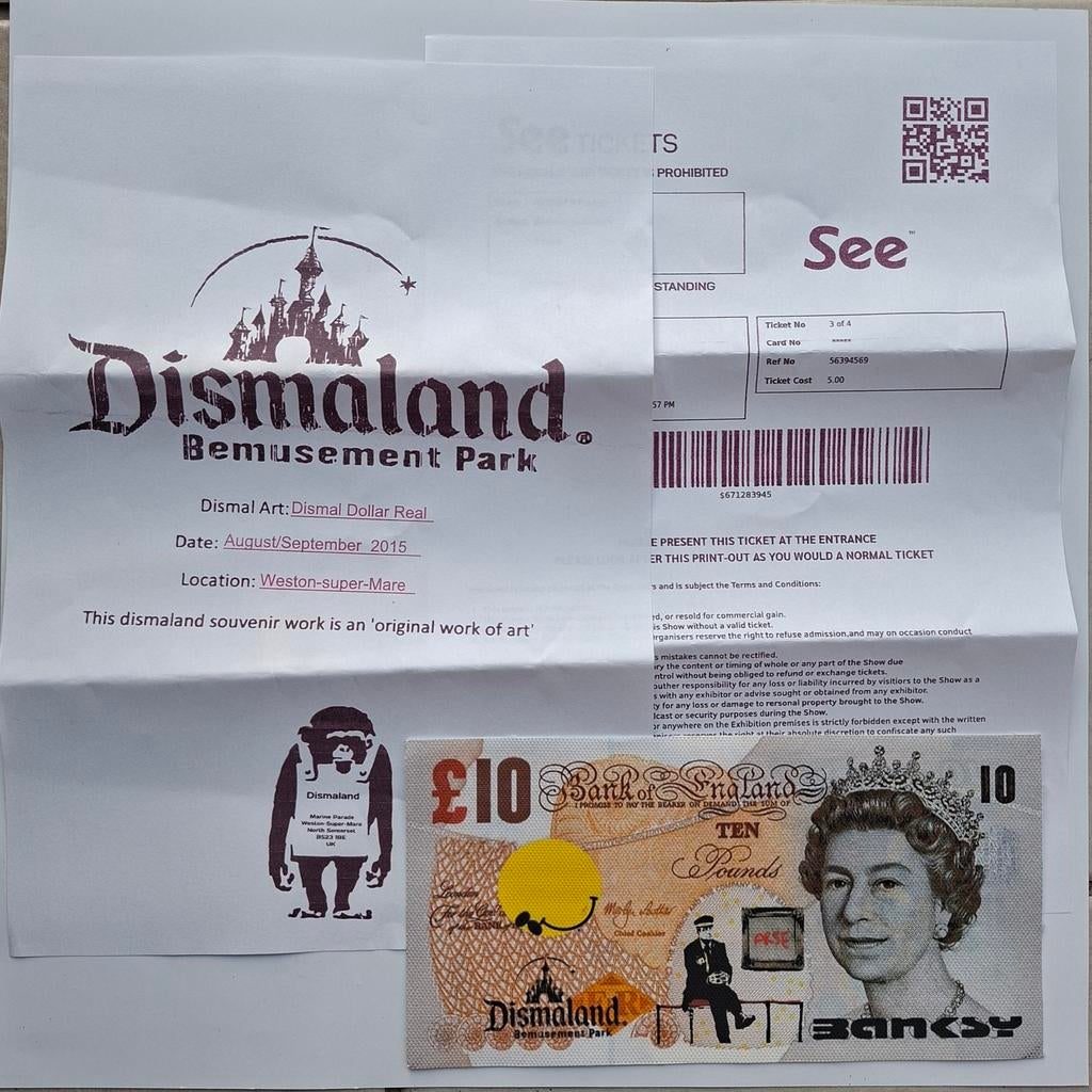 Banksy – Dismaland (2015) | Officieel souvenir canvas + enve, Enlèvement ou Envoi