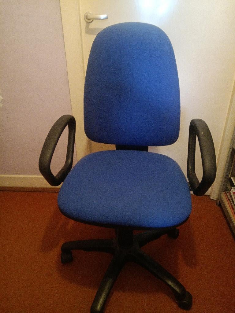 Bureaustoel met wielen, Ophalen, Gebruikt, Blauw, Bureaustoel